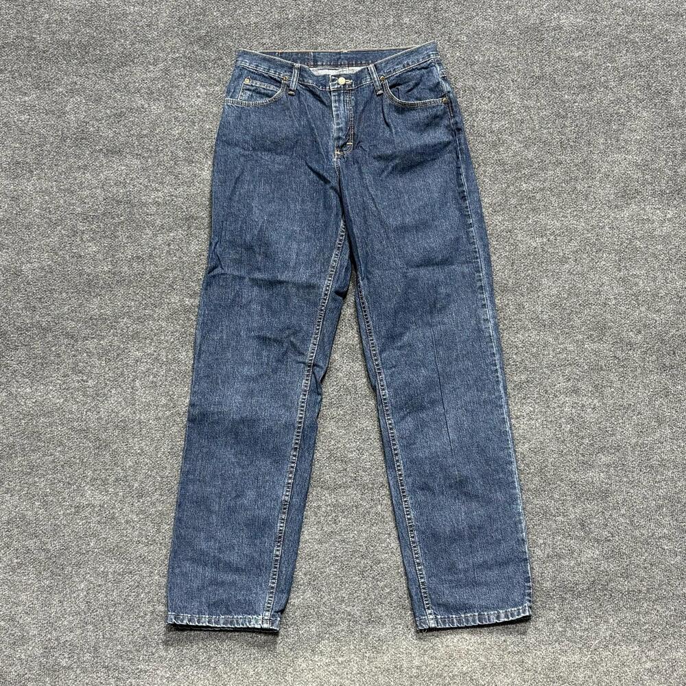 Wrangler Jeans Womens 18 X 33 Blue Medium Wash High Rise Straight Cotton Denim